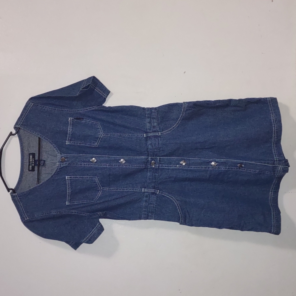 Gloria Vanderbilt Jeans Denim Overall Petite Dress Blue Size PM 100% Cotton NWT